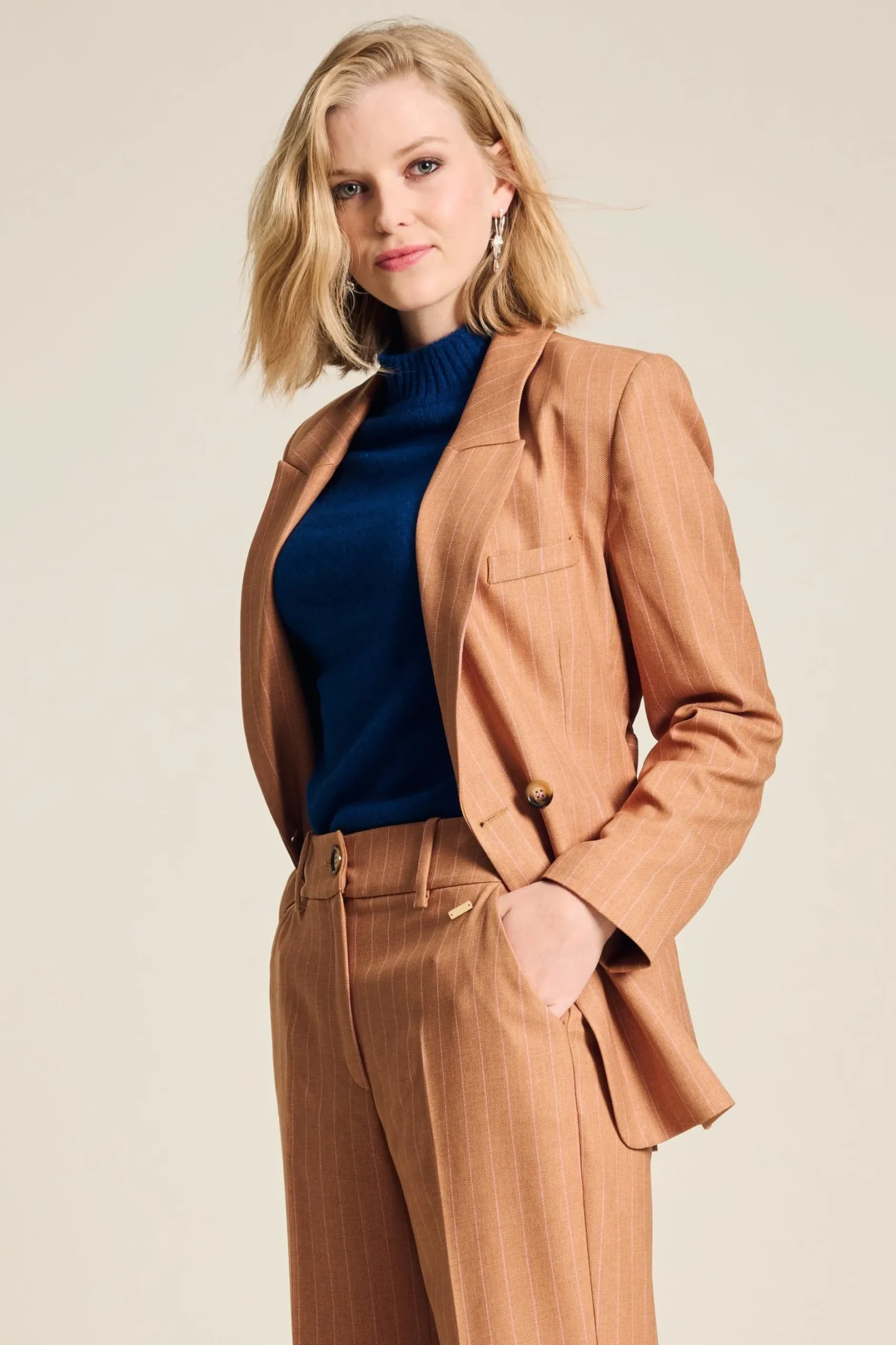 blazer_striped_sugar_brown_4.webp POM Amsterdam BLAZER Striped | Co-Ords | Suits