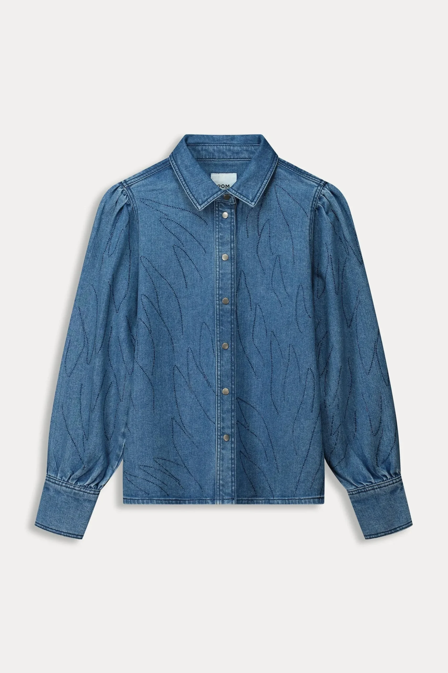 blouse_denim_rhinestones_1.webp POM Amsterdam BLOUSE Denim | Co-Ords | Blouses