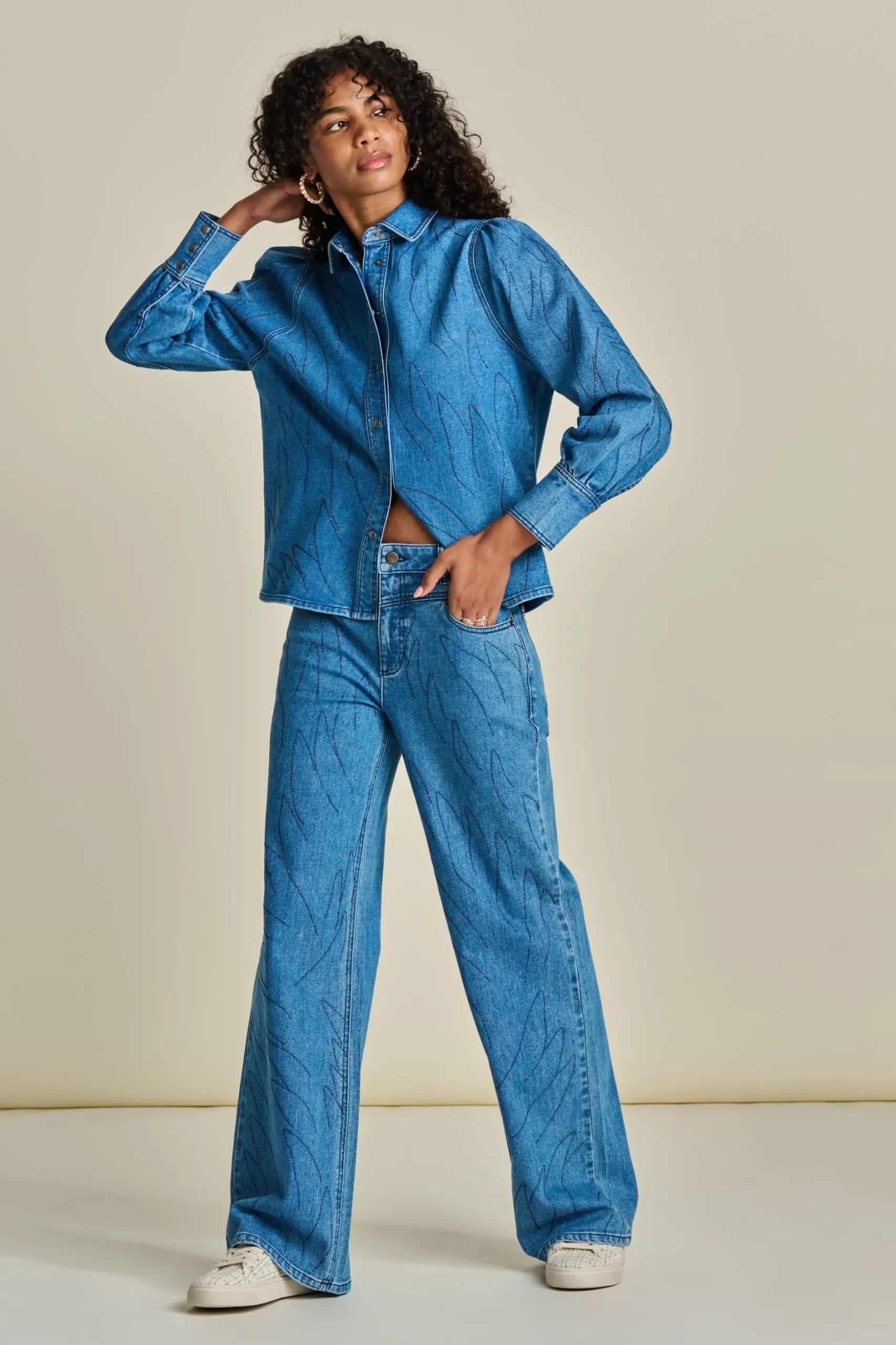 blouse_denim_rhinestones_2.webp POM Amsterdam BLOUSE Denim | Co-Ords | Blouses