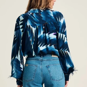 POM Amsterdam BLOUSE Feathers Blue | Blouses