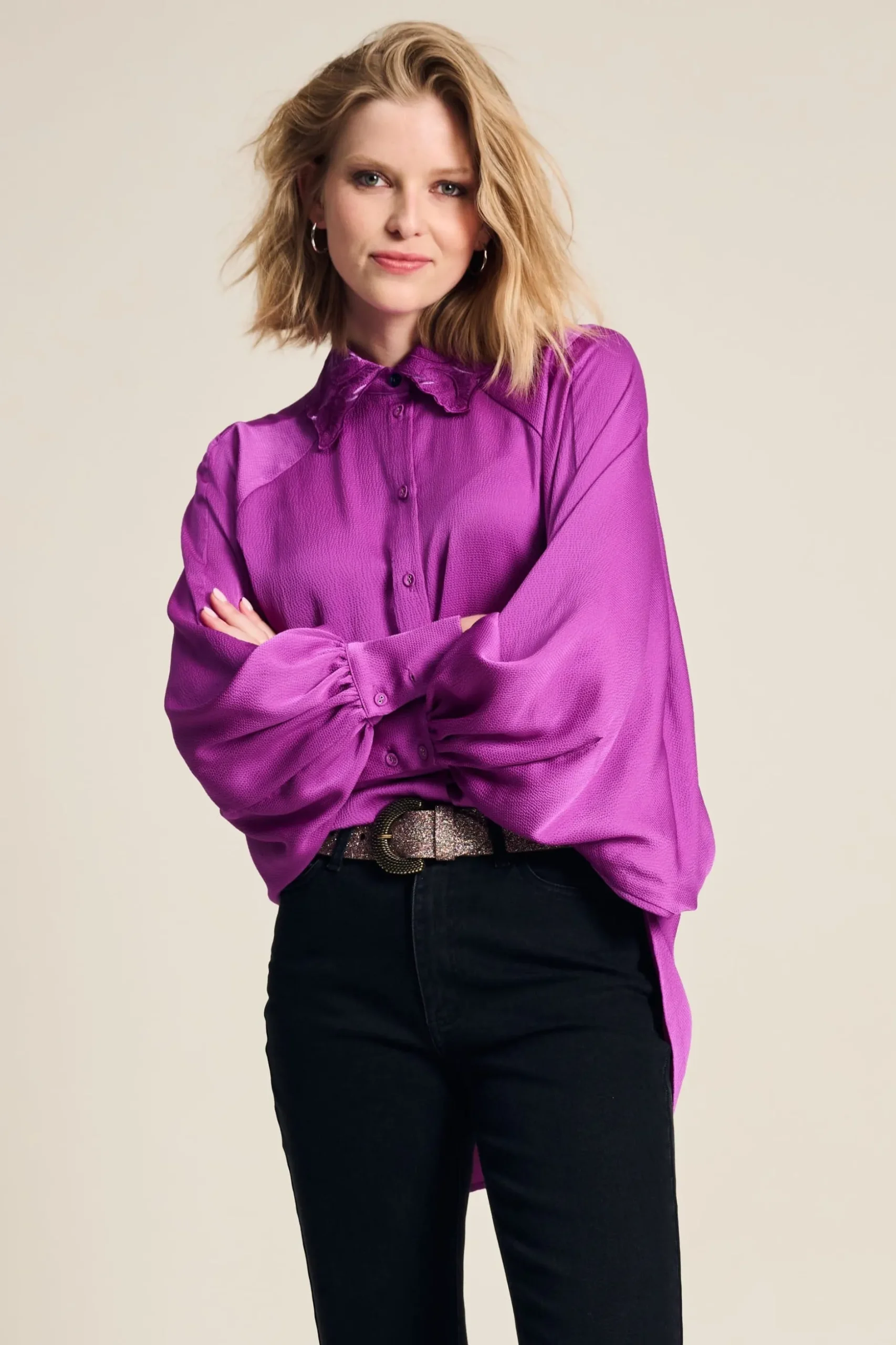blouse_feathers_cactus_pink_5.webp POM Amsterdam BLOUSE Feathers Cactus Pink | Blouses