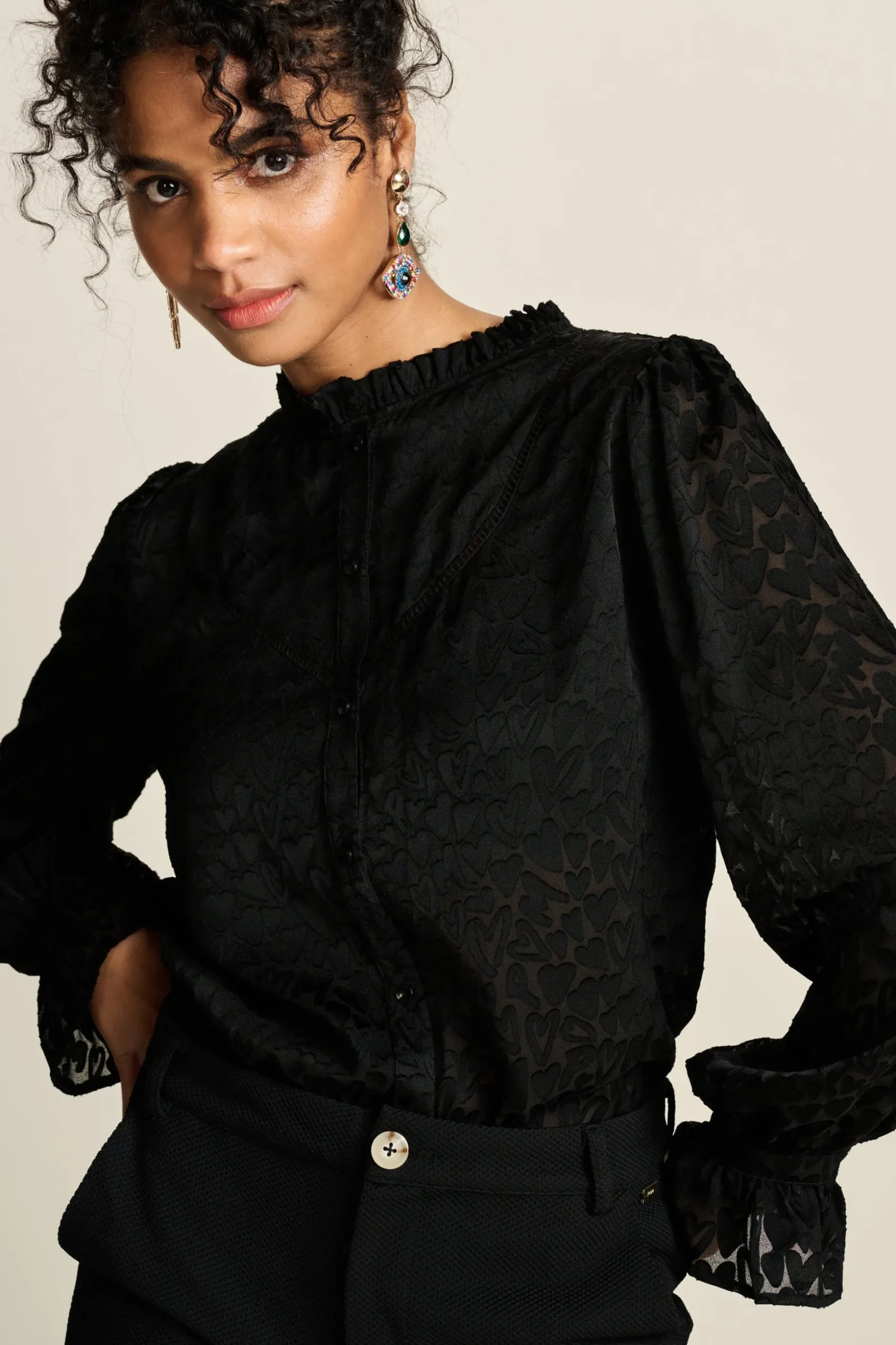 blouse_hearts_black_0.webp POM Amsterdam BLOUSE Hearts Black | Blouses