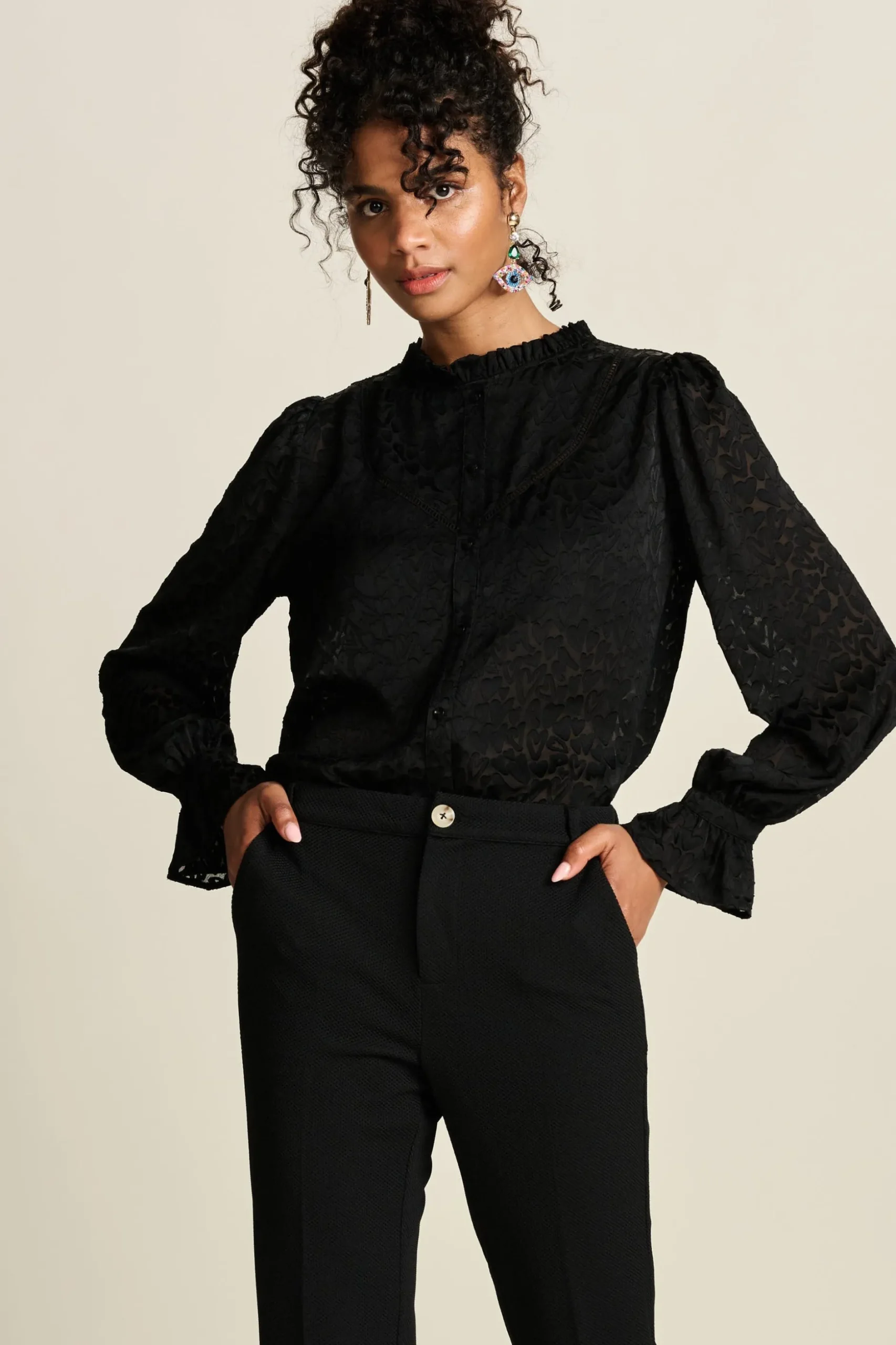 blouse_hearts_black_2.webp POM Amsterdam BLOUSE Hearts Black | Blouses