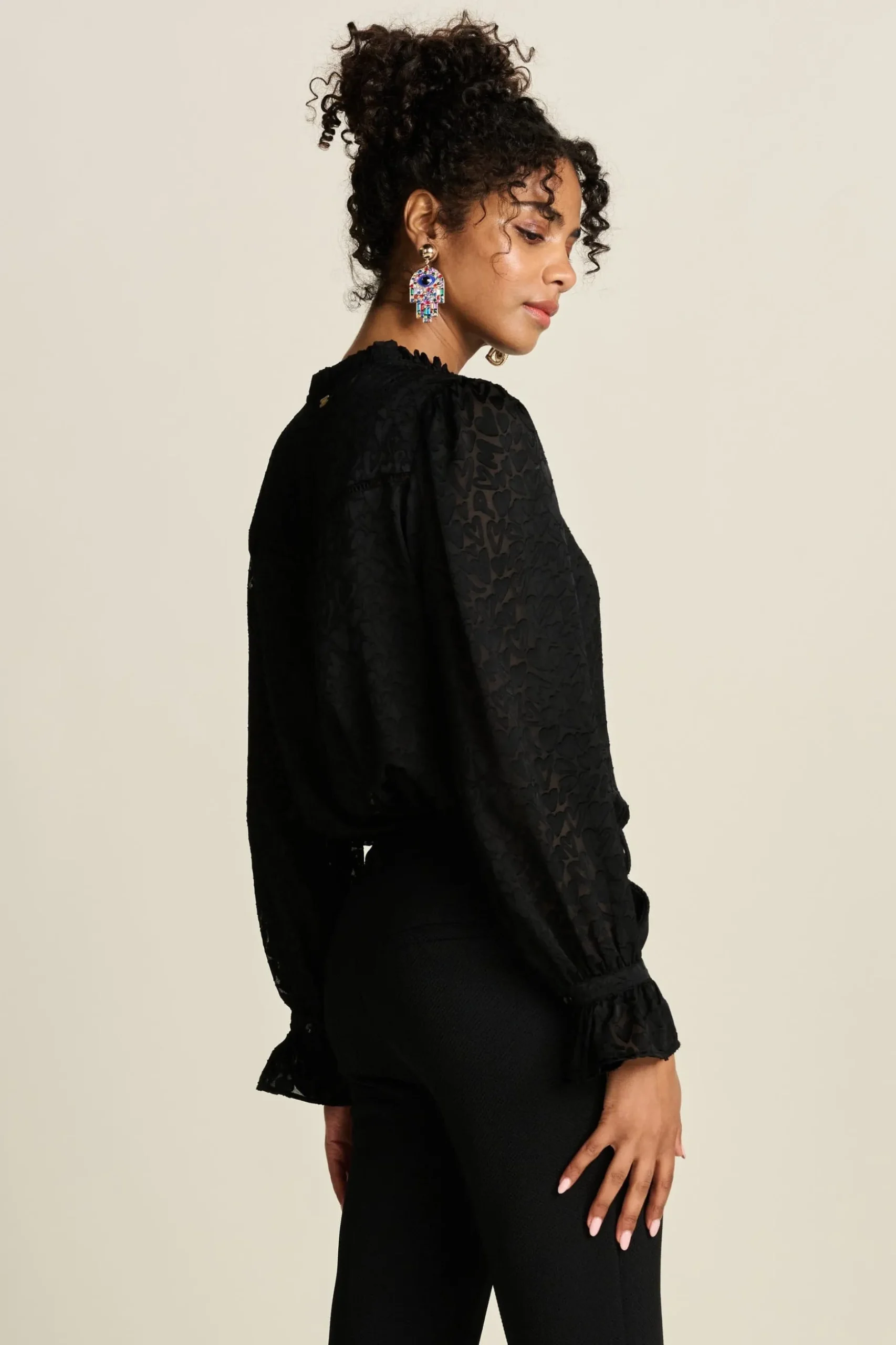 blouse_hearts_black_4.webp POM Amsterdam BLOUSE Hearts Black | Blouses