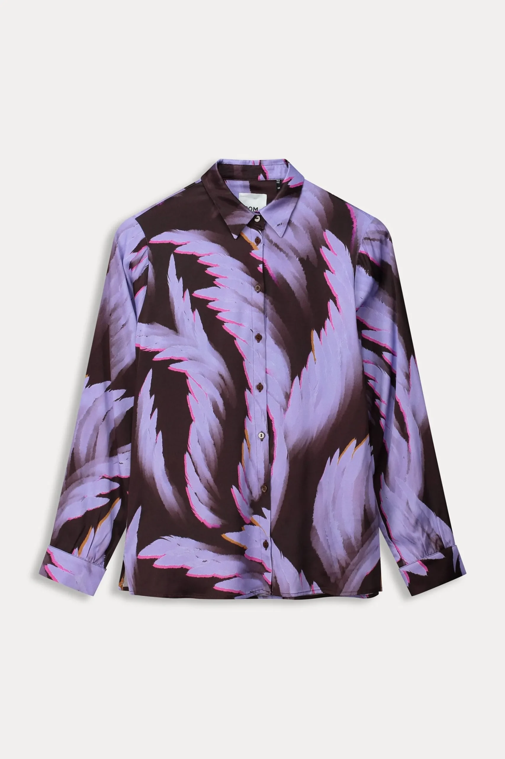 blouse_mila_satin_feathers_brown_1.webp POM Amsterdam BLOUSE Mila Satin | Blouses