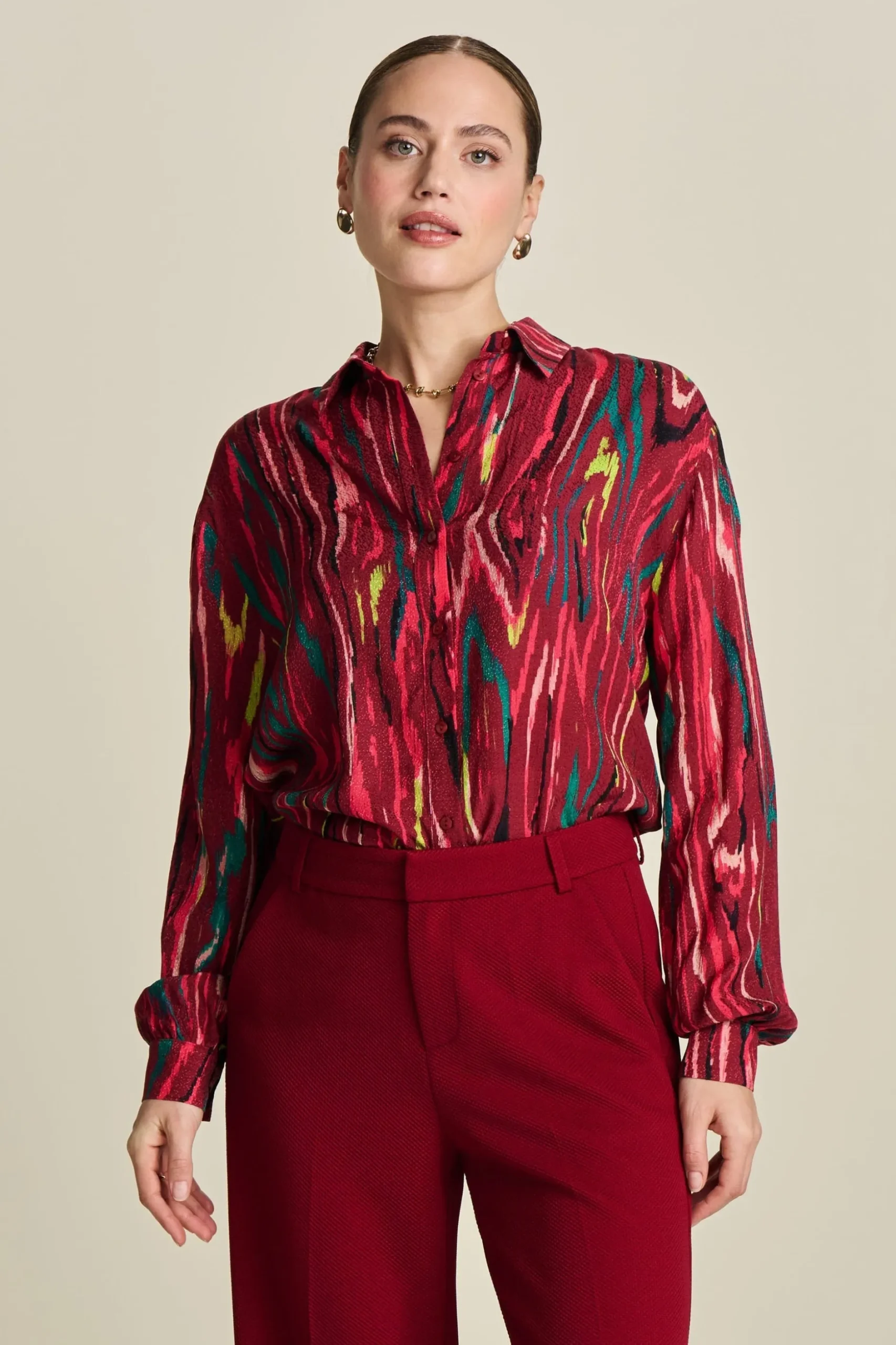 blouse_milly_woody_burgundy_red_2.webp POM Amsterdam BLOUSE Milly | Blouses