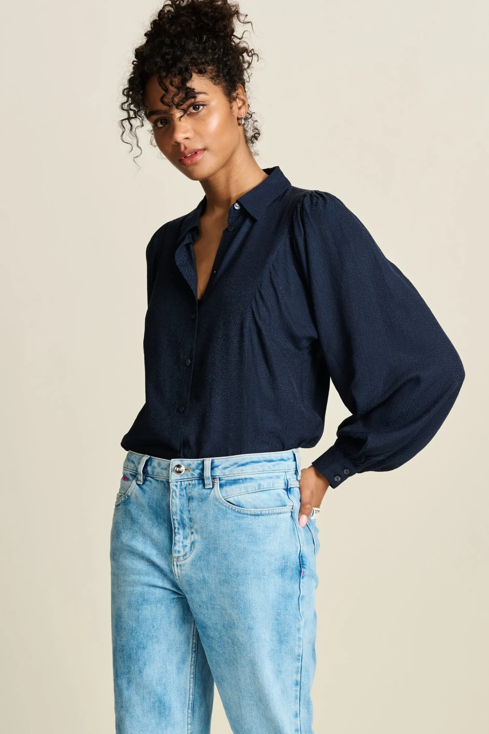 blouse_sparkle_blue_0.webp POM Amsterdam BLOUSE Sparkle Blue | Blouses