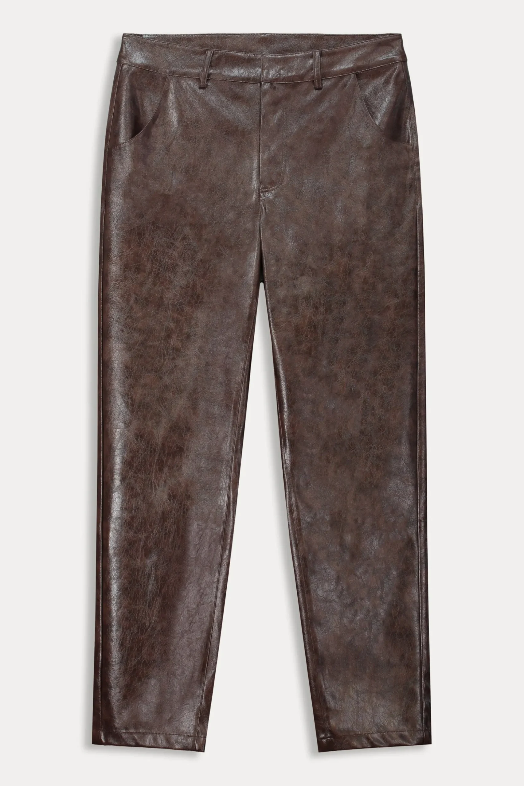 broek_faux_leather_brown_1.webp POM Amsterdam BROEK Faux Leather Brown | Broeken