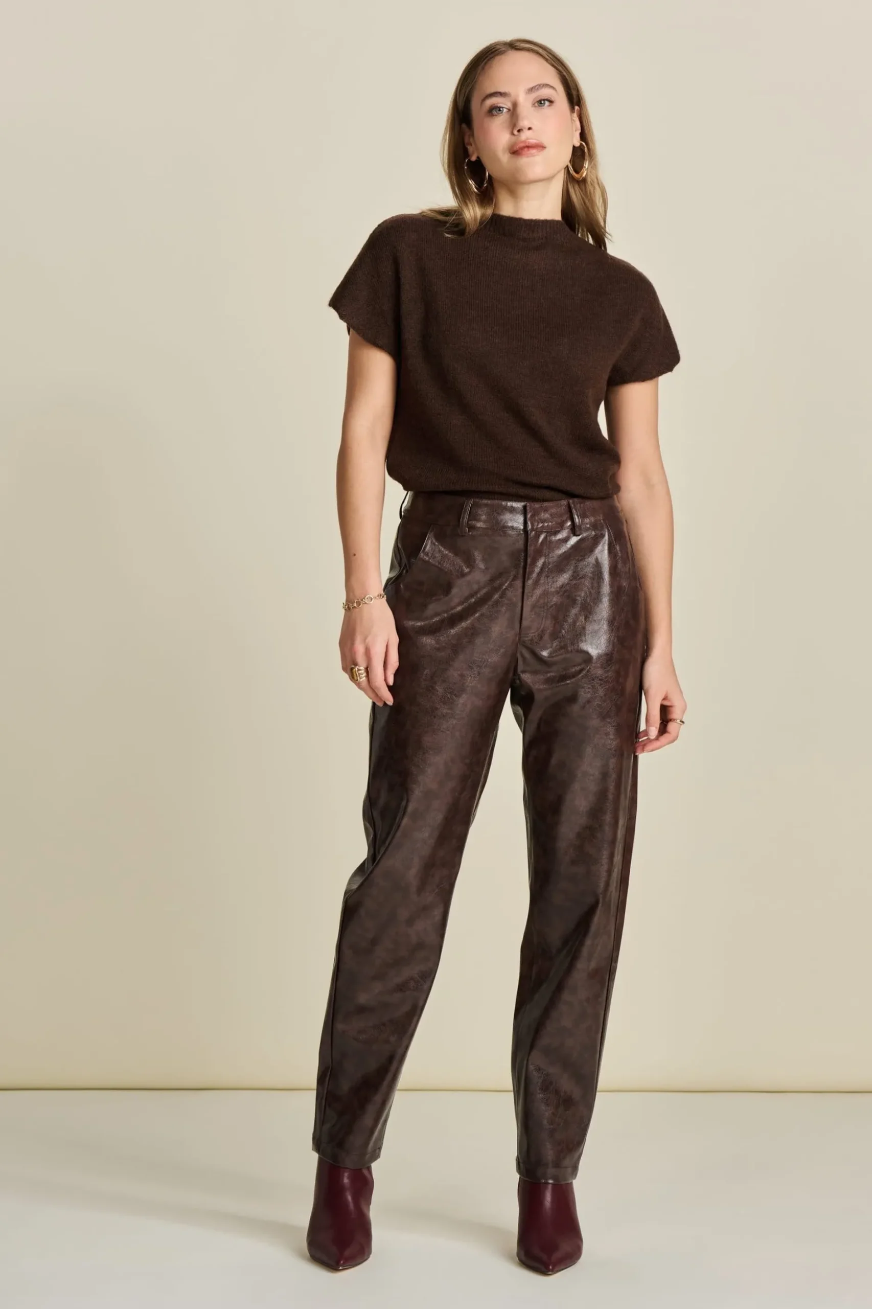 broek_faux_leather_brown_2.webp POM Amsterdam BROEK Faux Leather Brown | Broeken