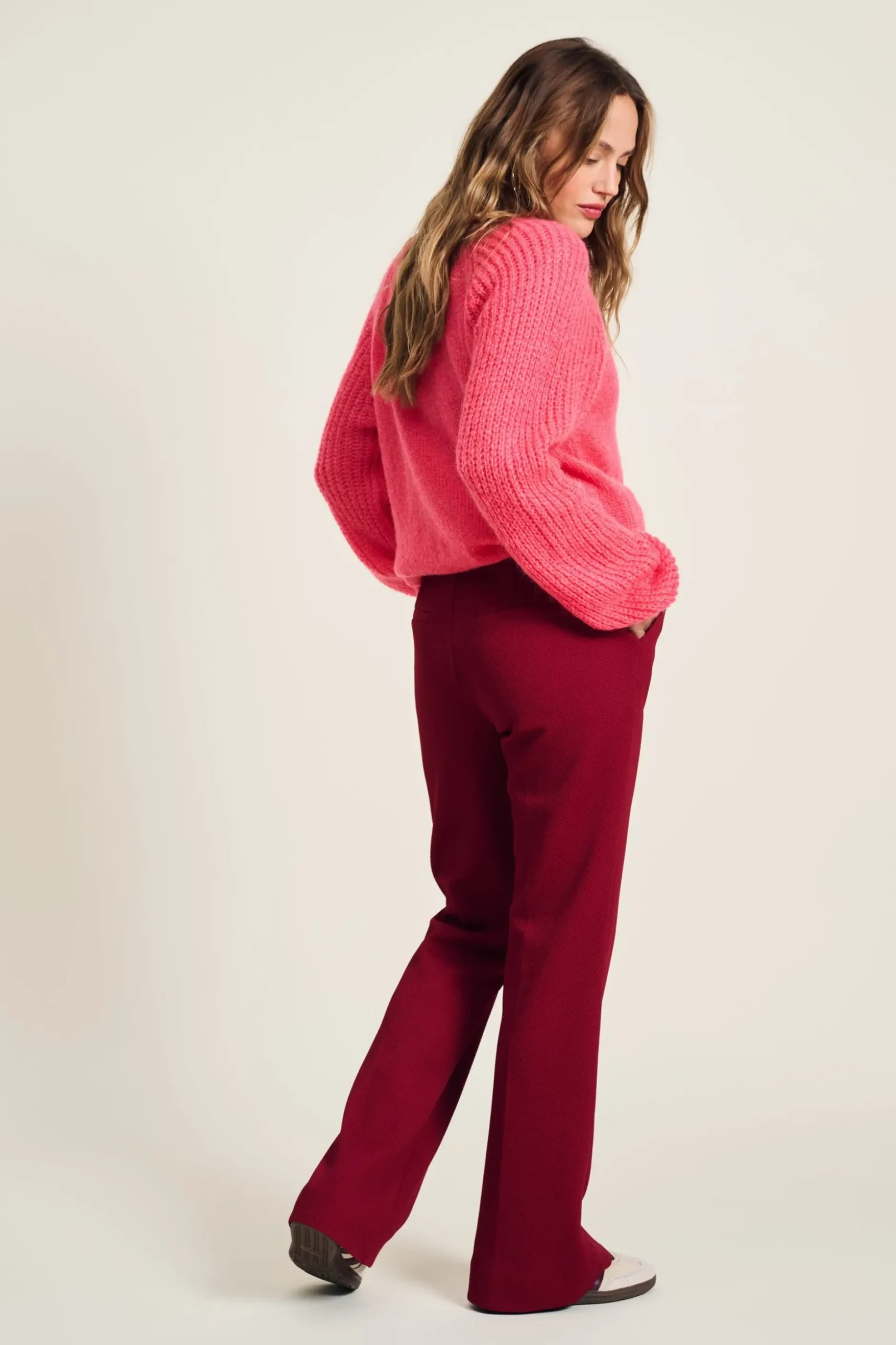 broek_flare_burgundy_red_3.webp POM Amsterdam BROEK Flare | Co-Ords | Suits