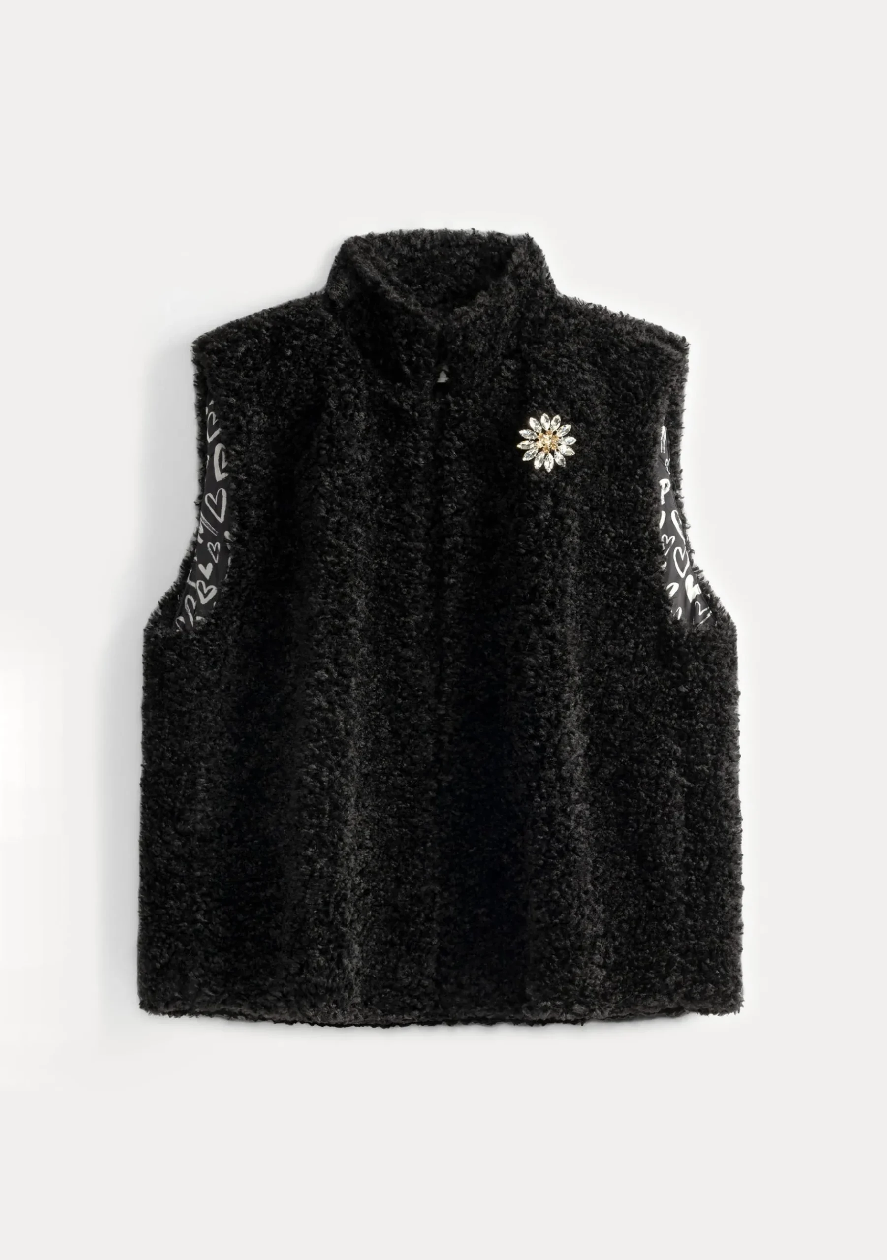 gilet_teddy_love_black_1.webp POM Amsterdam GILET Teddy Love | Gilets | Jassen & Blazers