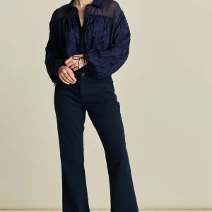 POM Amsterdam JEANS KATE Flare Washed Midnight Blue | Jeans | Broeken