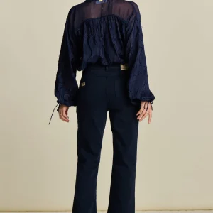 POM Amsterdam JEANS KATE Flare Washed Midnight Blue | Jeans | Broeken
