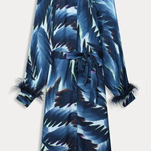 POM Amsterdam JURK Jada Feathers Blue | Jurken