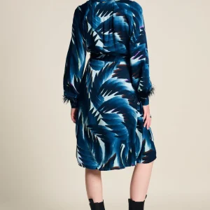 POM Amsterdam JURK Jada Feathers Blue | Jurken