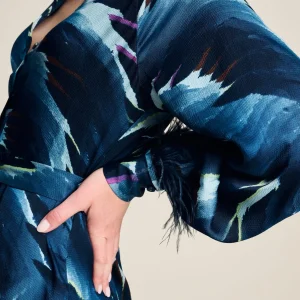 POM Amsterdam JURK Jada Feathers Blue | Jurken