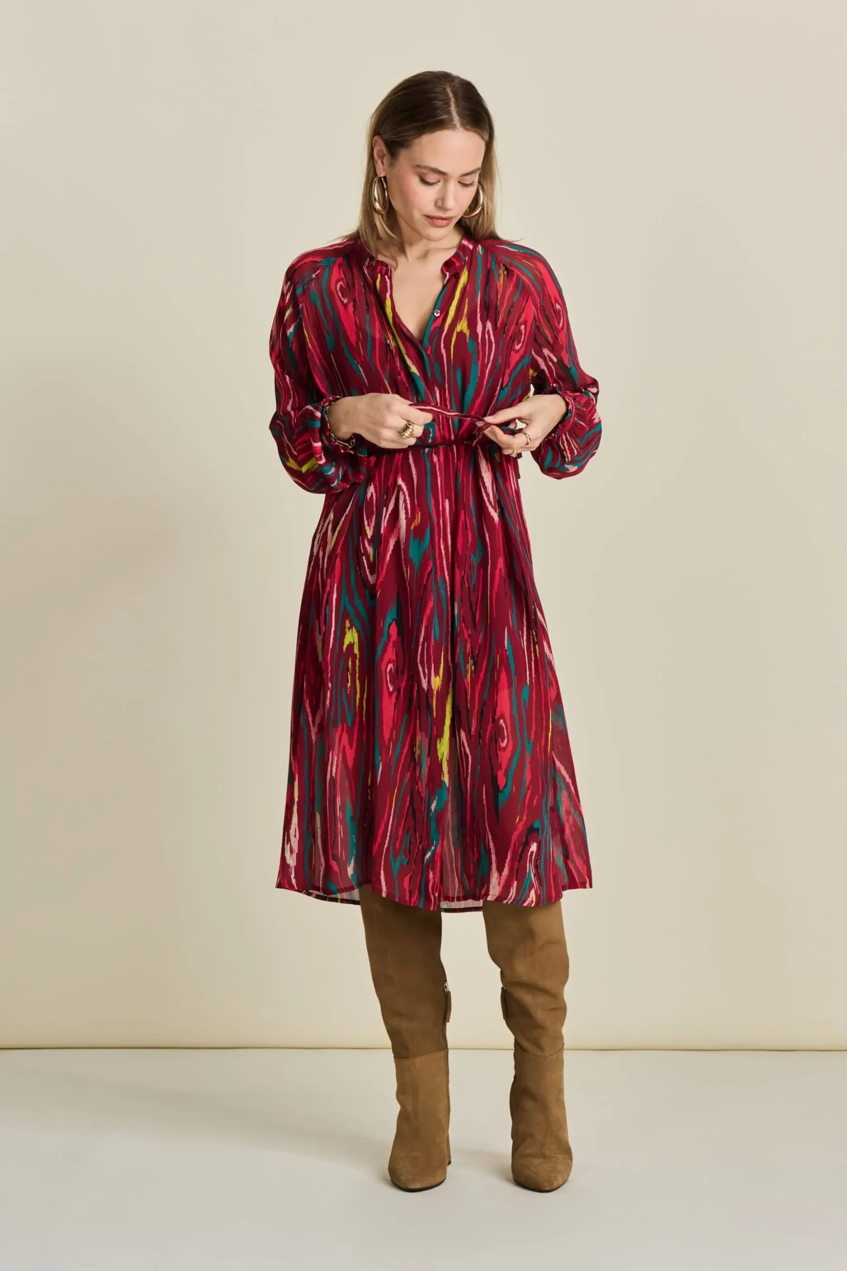 jurk_woody_burgundy_red_2.webp POM Amsterdam JURK | Jurken