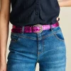 POM Amsterdam RIEM Metallic Fuchsia Croco | Riemen