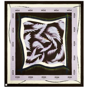 POM Amsterdam SJAAL Silk Feathers Brown | Sjaals
