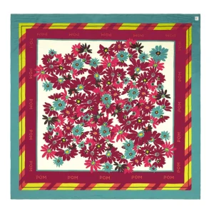 POM Amsterdam SJAAL Silk Floral Green | Sjaals