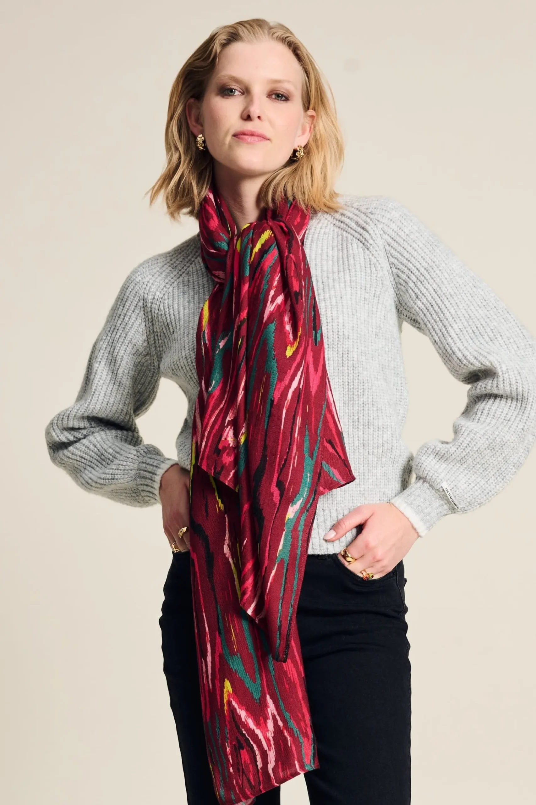 sjaal_woody_burgundy_red_0.webp POM Amsterdam SJAAL Woody Burgundy Red | Sjaals