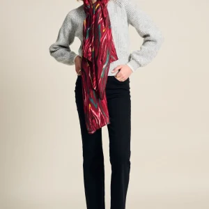 POM Amsterdam SJAAL Woody Burgundy Red | Sjaals