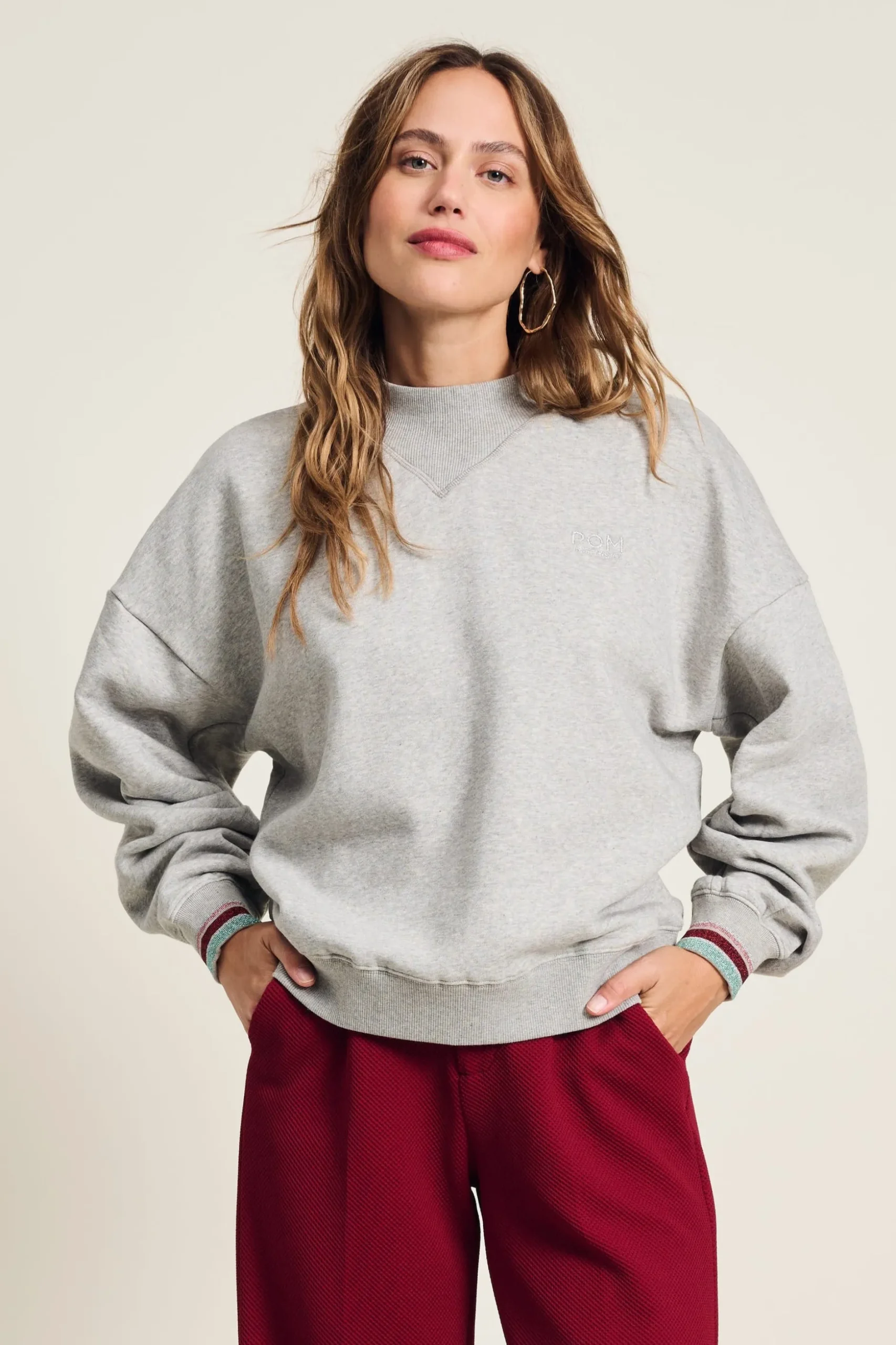 sweater_grey_melange_0.webp POM Amsterdam SWEATER | Truien & Vesten