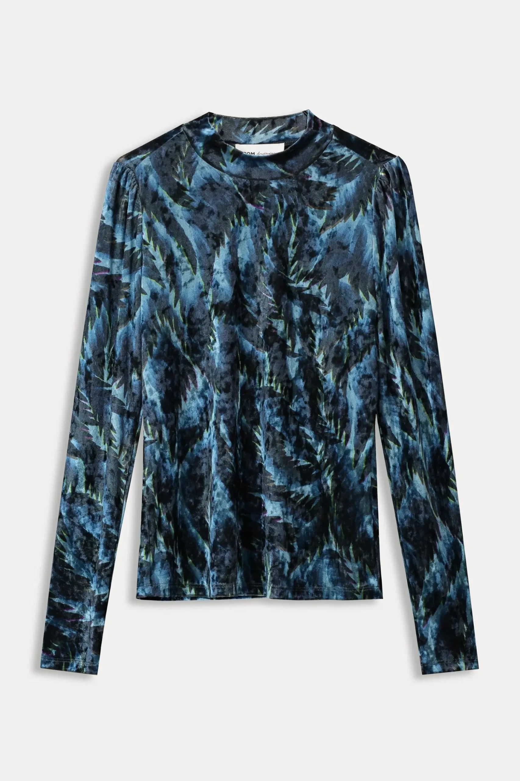 turtleneck_feathers_blue_1.webp POM Amsterdam TURTLENECK | Tops & Turtlenecks